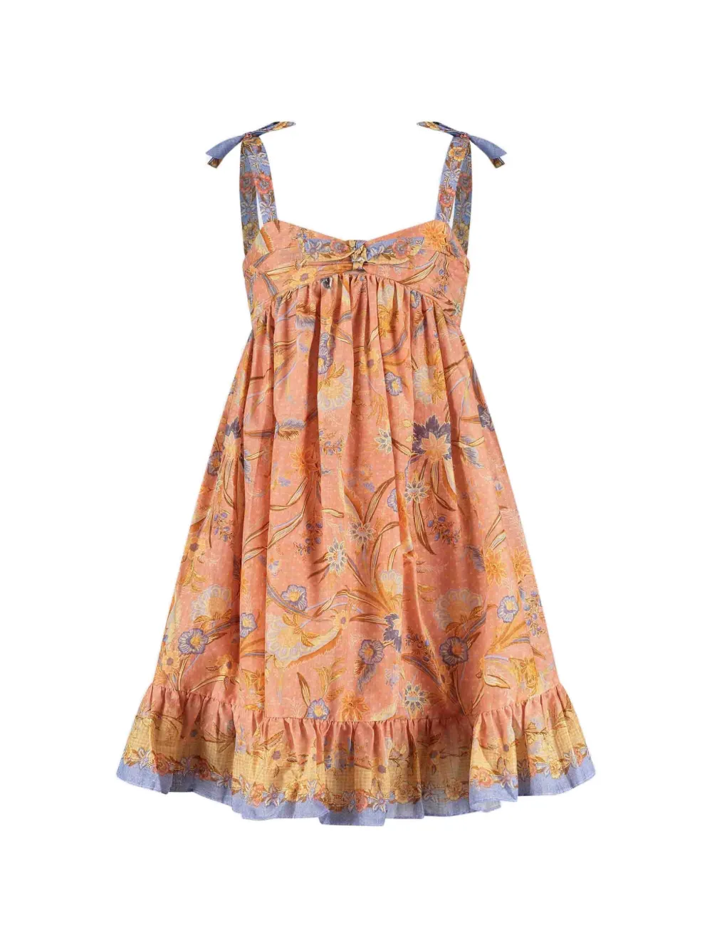 ZIMMERMANN Kids Indra floral-print ruffled dress - Orange