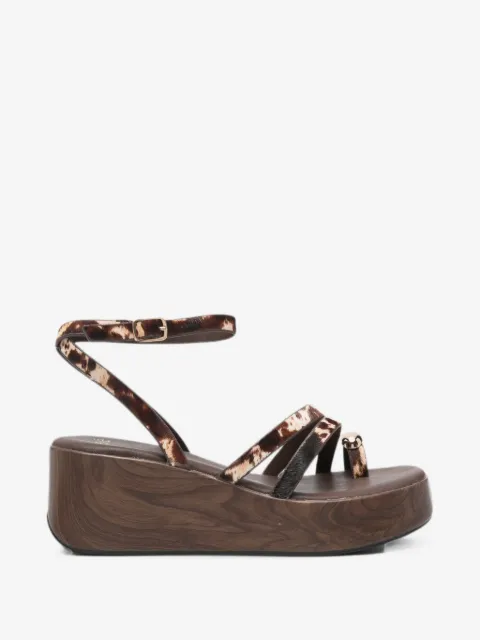 exè animal-print wedge sandals
