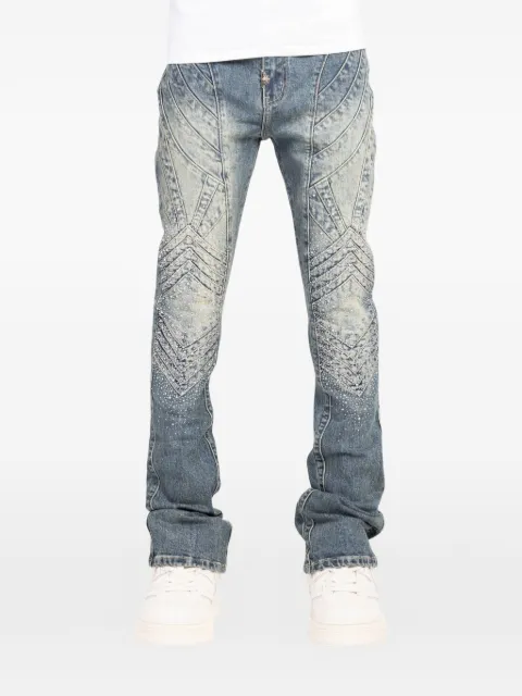 GUAPI Knight crystal-embellished paneled jeans