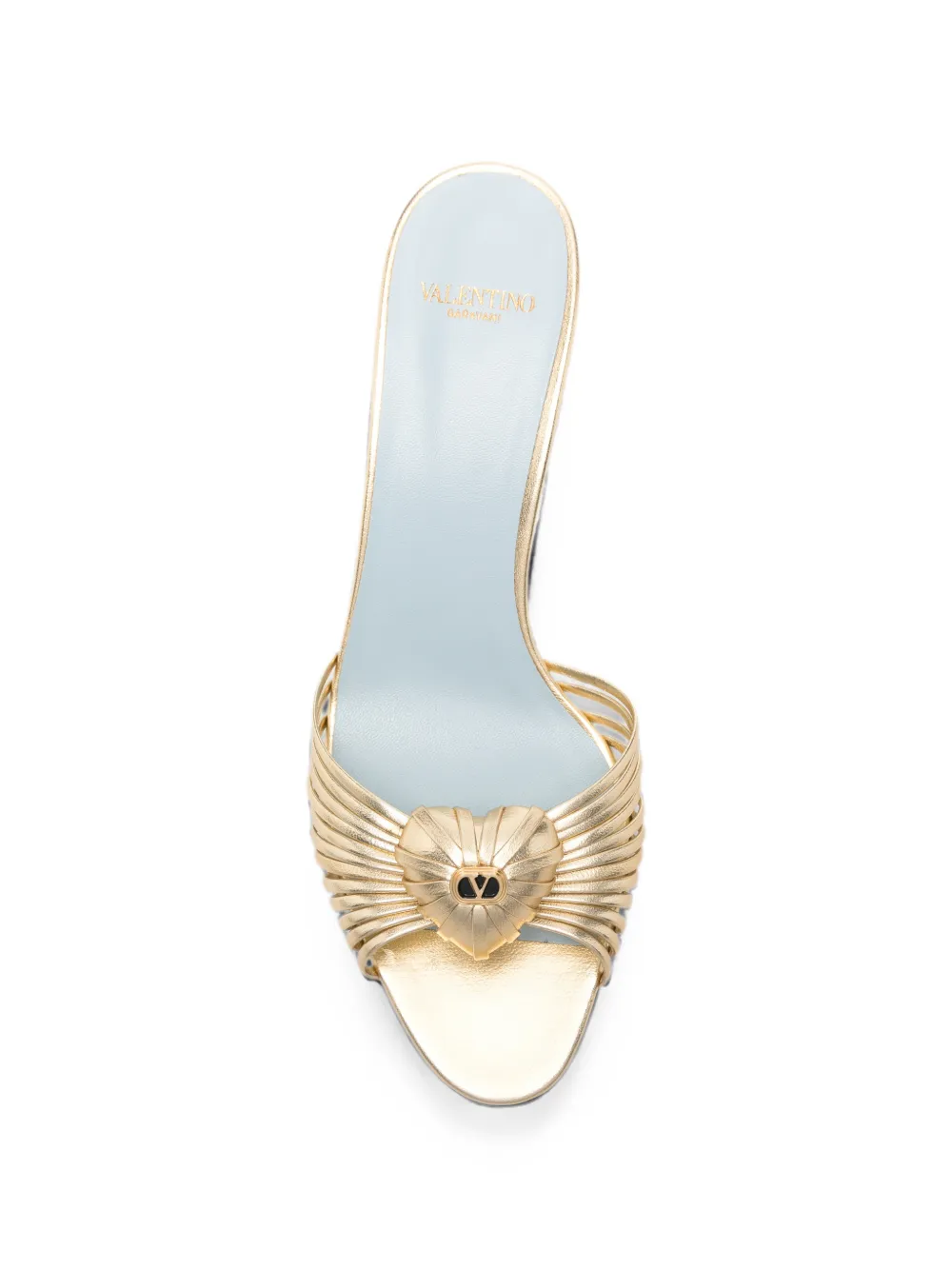 Valentino Garavani heart-detail strappy heeled sandals Goud