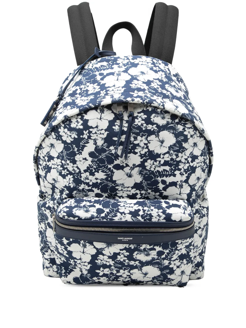 Saint Laurent Pre-Owned 2020 Canvas Hibiscus Flower City backpack - Blue