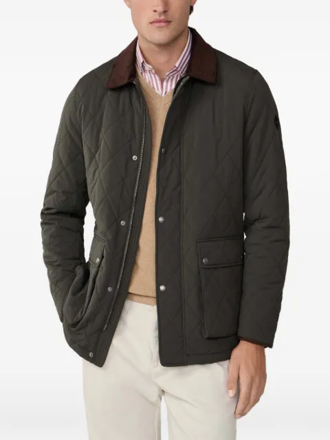 Hackett London quilted corduroy-collar jacket