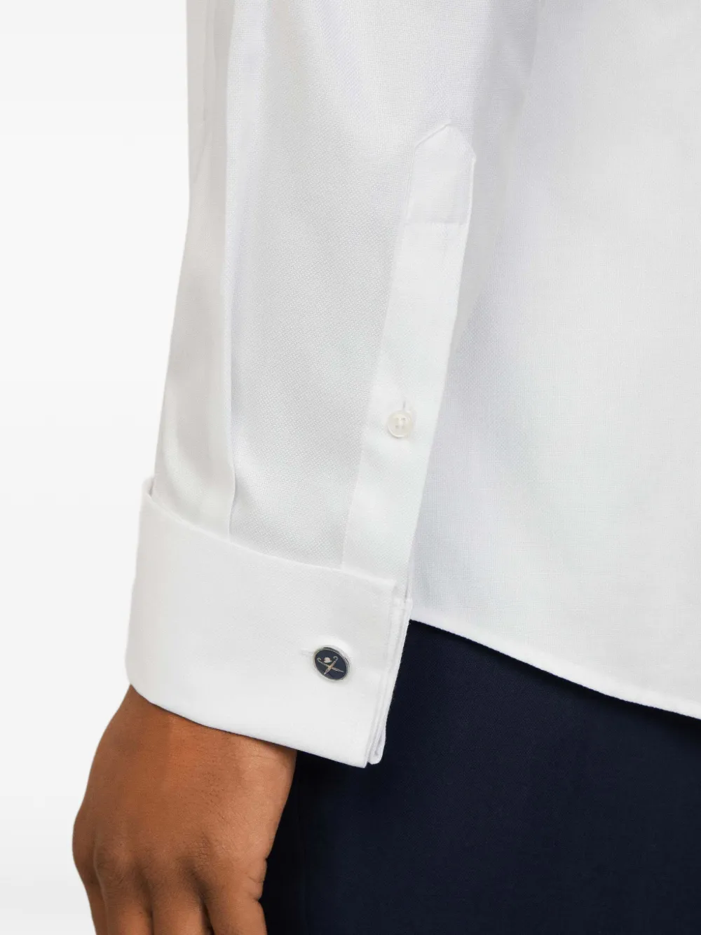 Hackett London Oxford overhemd met uitgesneden kraag Wit