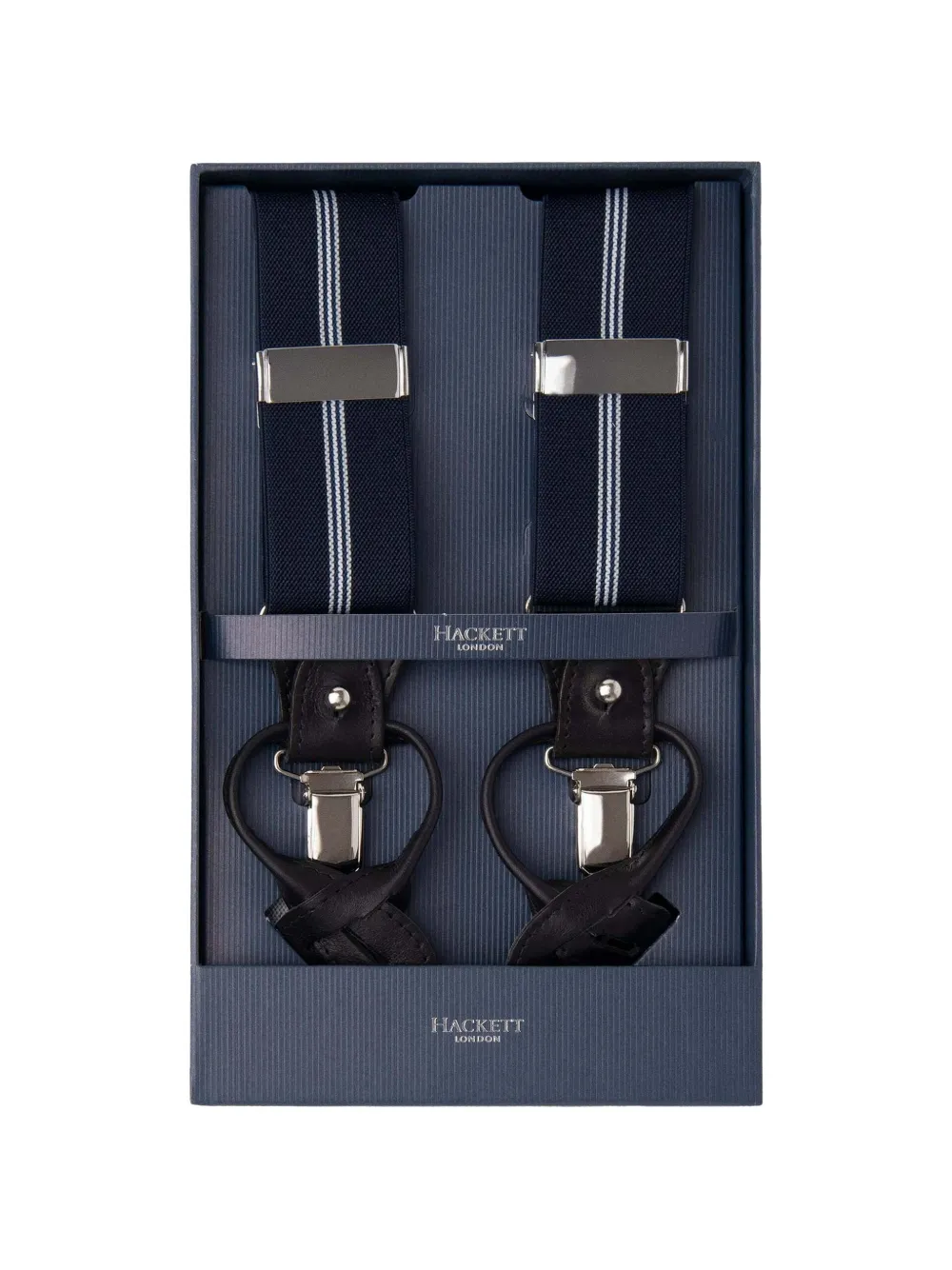 Hackett London Gestreepte bretels Blauw