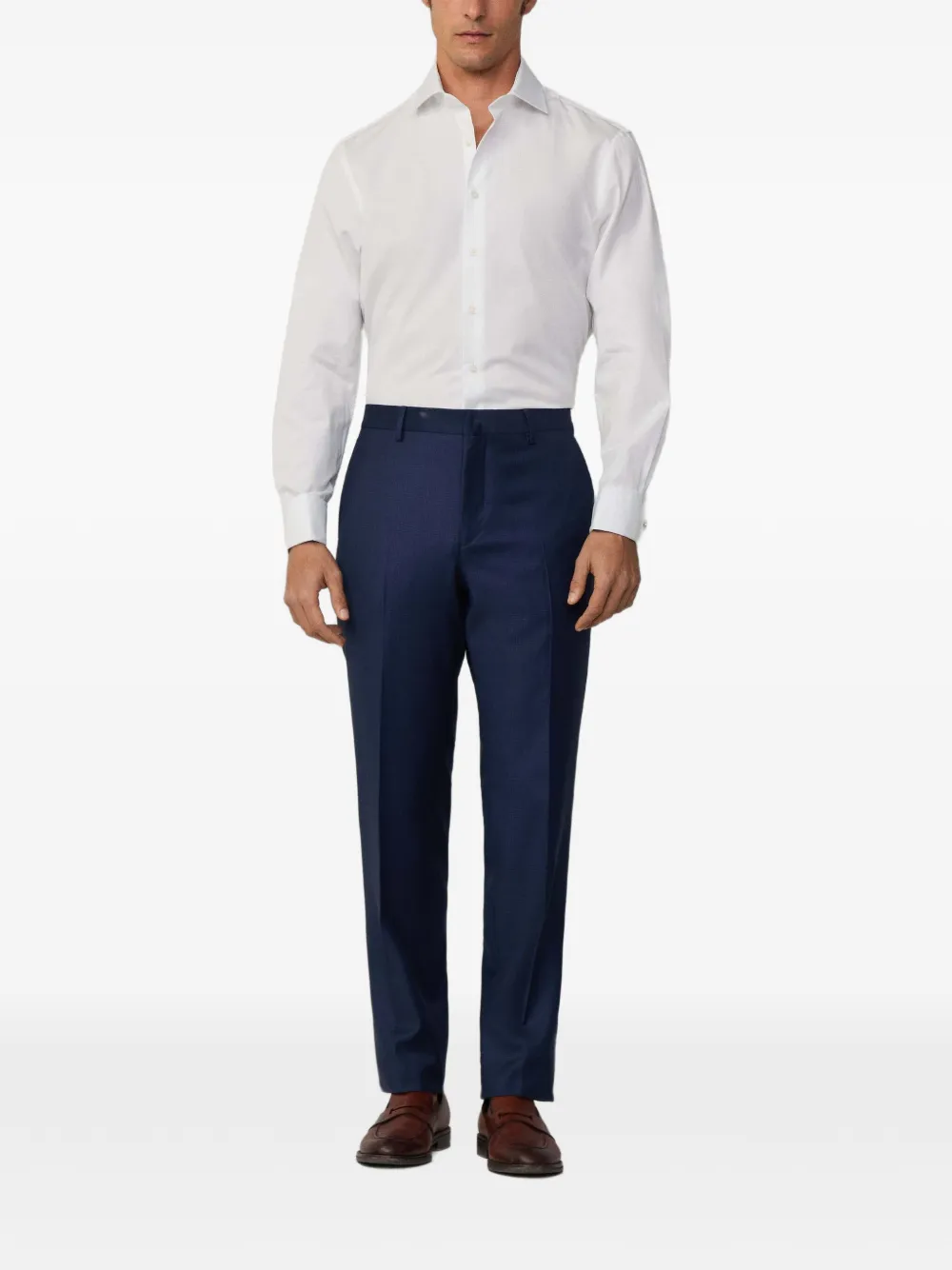 Hackett London Classic-fit formele popeline overhemd Wit