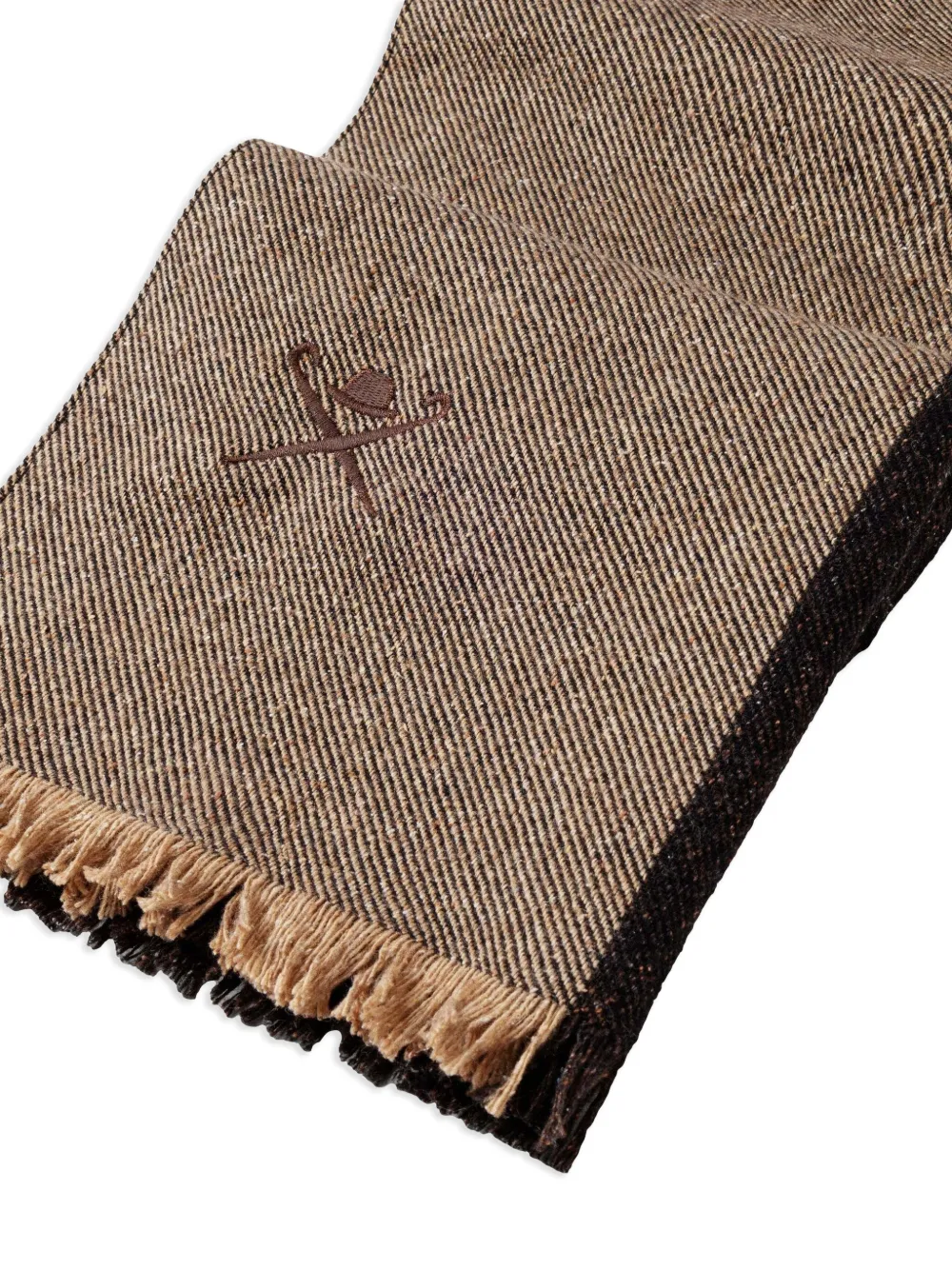 Hackett London Brolly Frisby sjaal met franje Beige