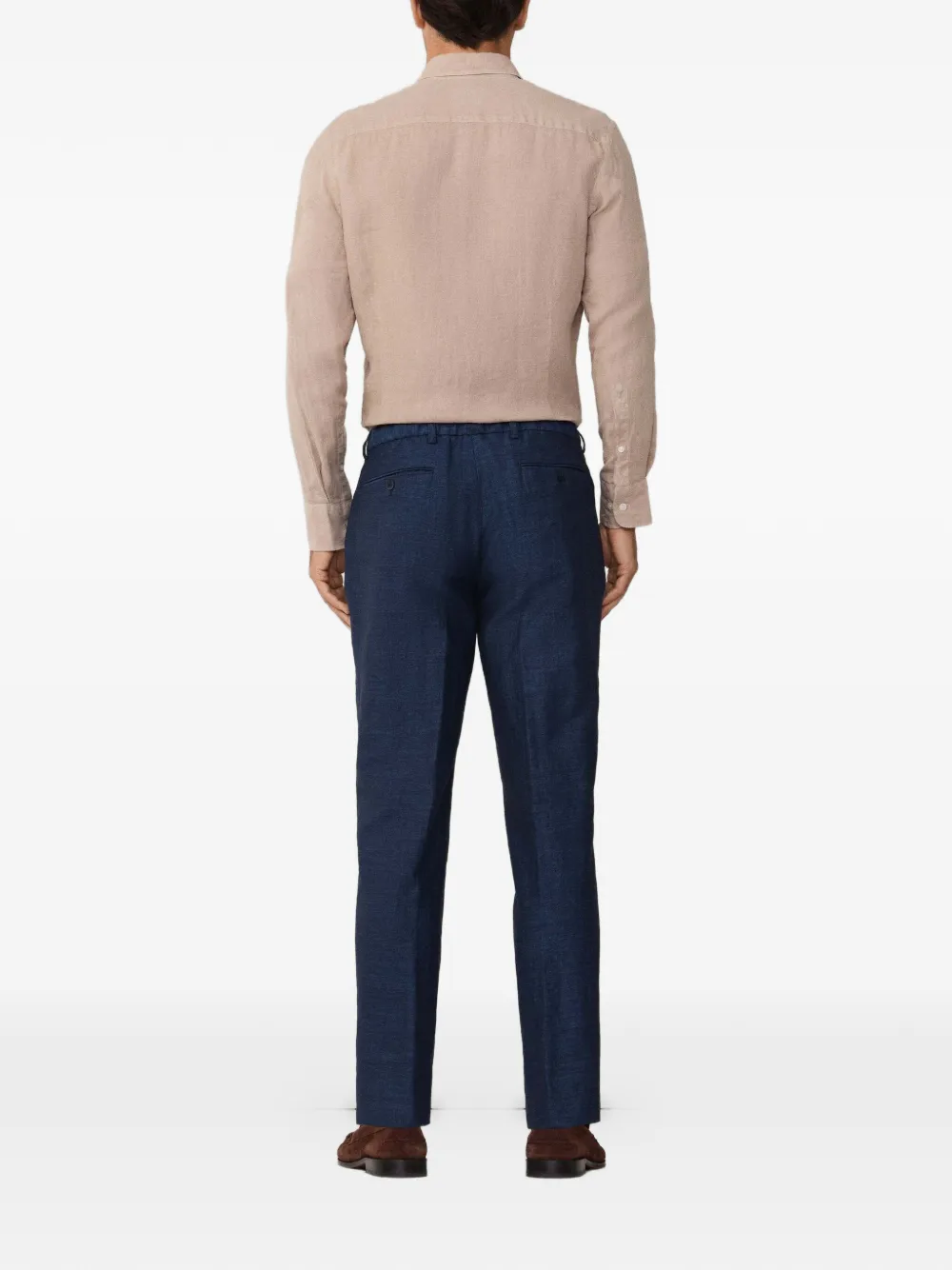 Hackett London Gemêleerde plooibroek Blauw