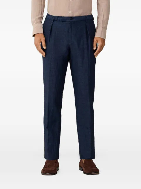 Hackett London pleated melange trousers