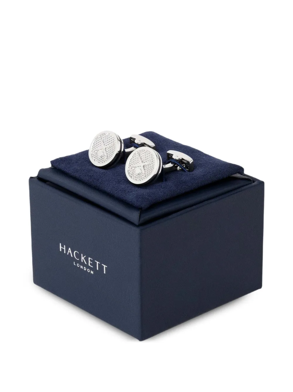 Hackett London Brolly Bowler ronde manchetknopen Zilver