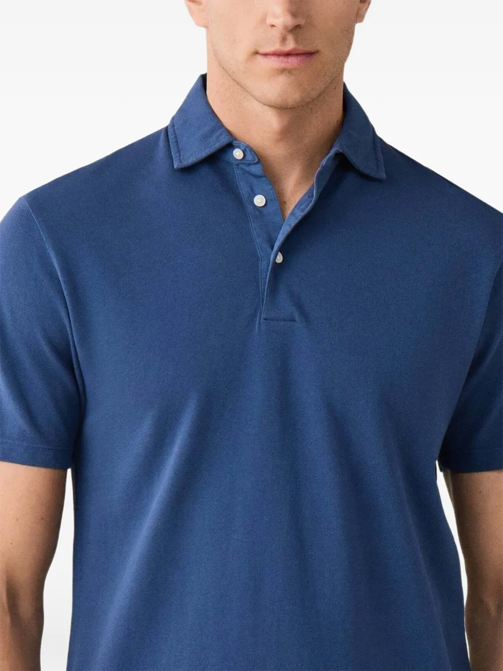 Hackett London Piqué poloshirt met geverfd effect Blauw