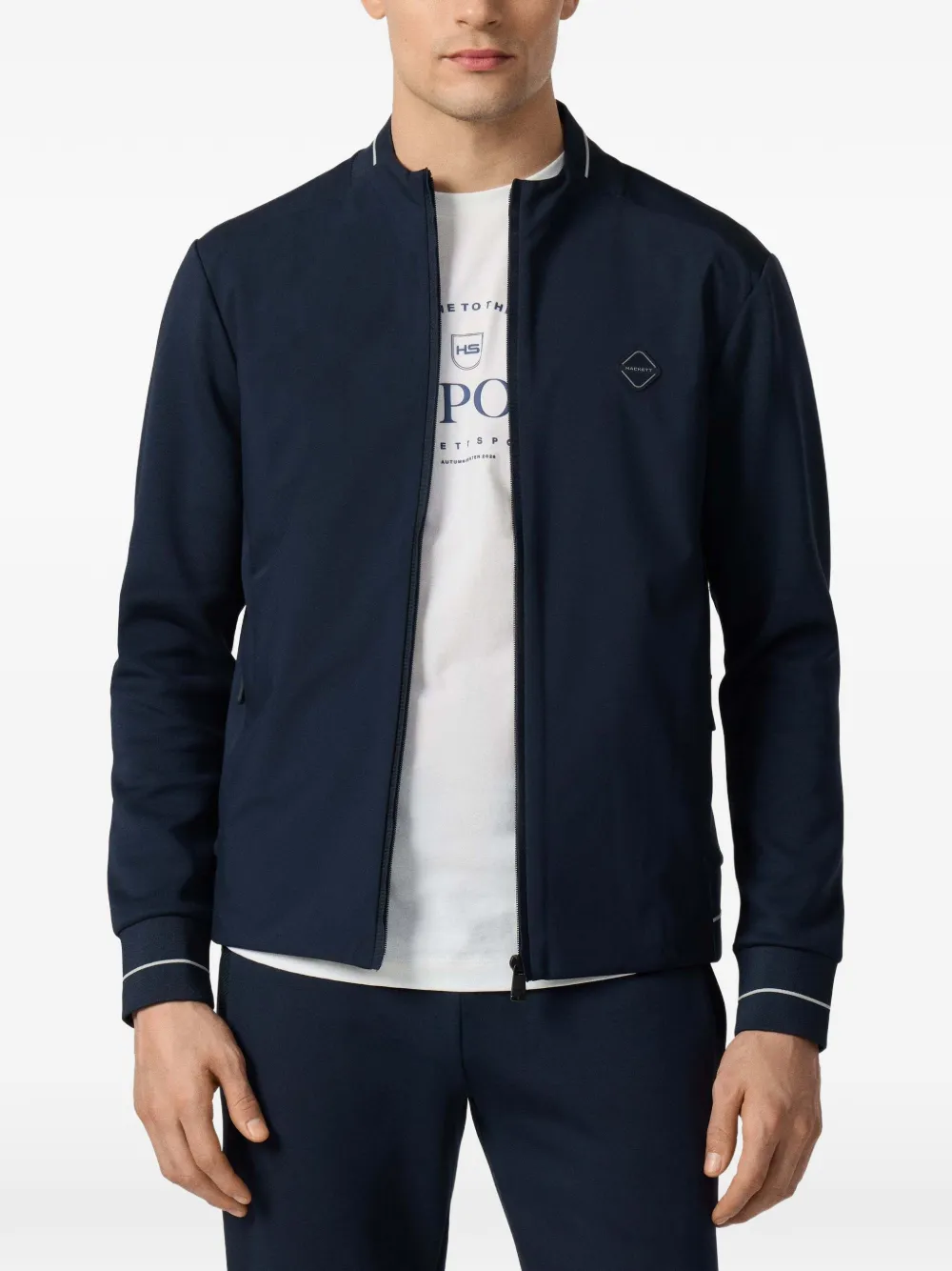 Hackett London HS Tech Track Sweatshirt mit Reißverschluss - Blau