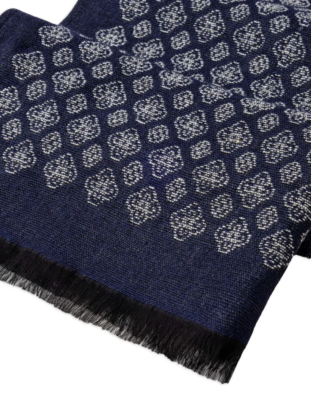 Hackett London Sjaal met franje en patroon Grijs