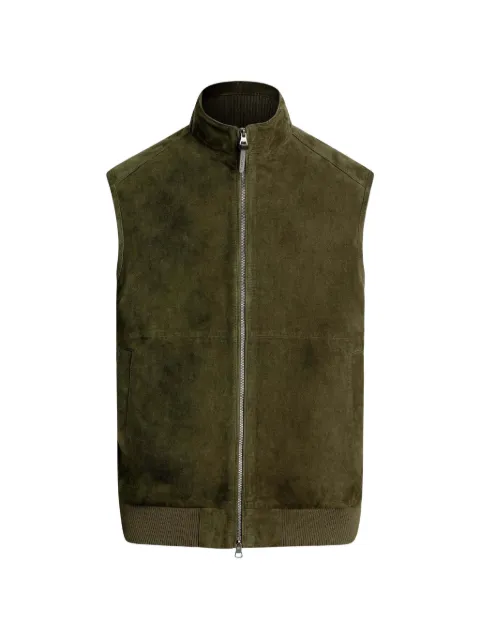 Hackett London suede ribbed-trim gilet