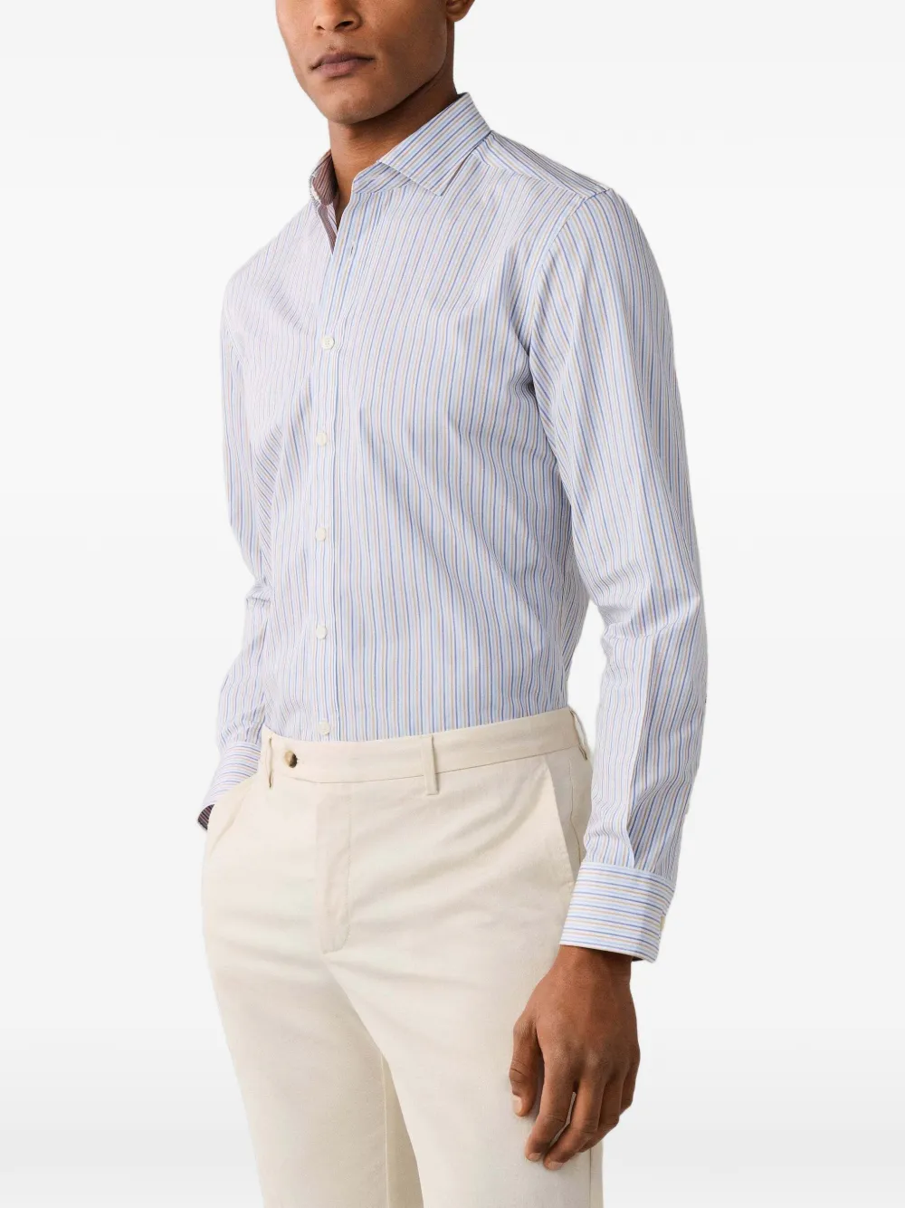 Hackett London Gestreept overhemd Blauw