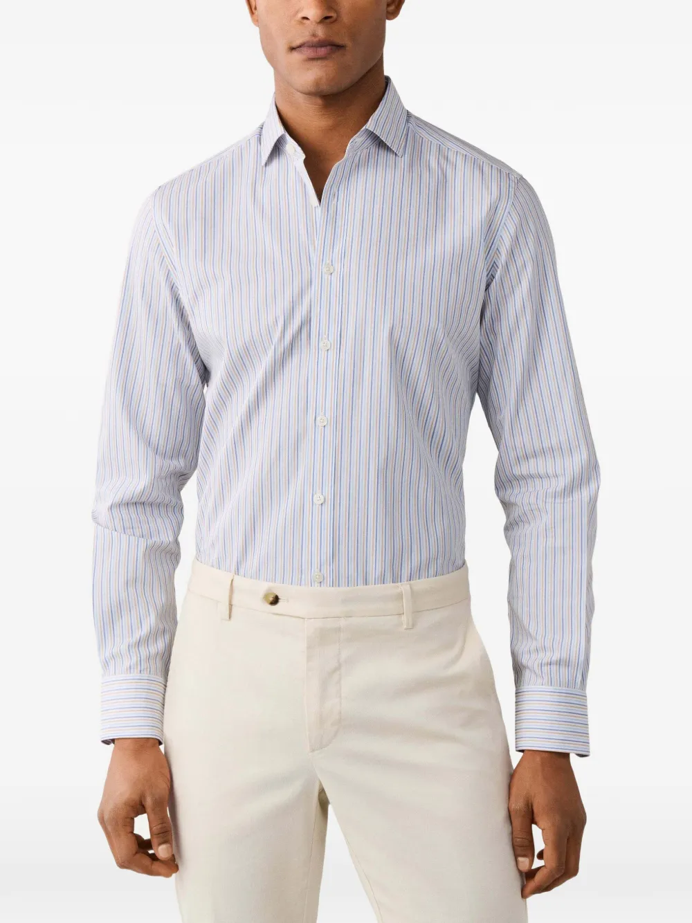 Hackett London Striped Shirt In Blue