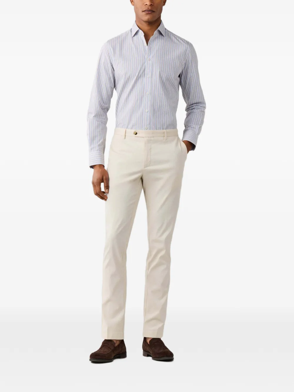 Hackett London Gestreept overhemd Blauw