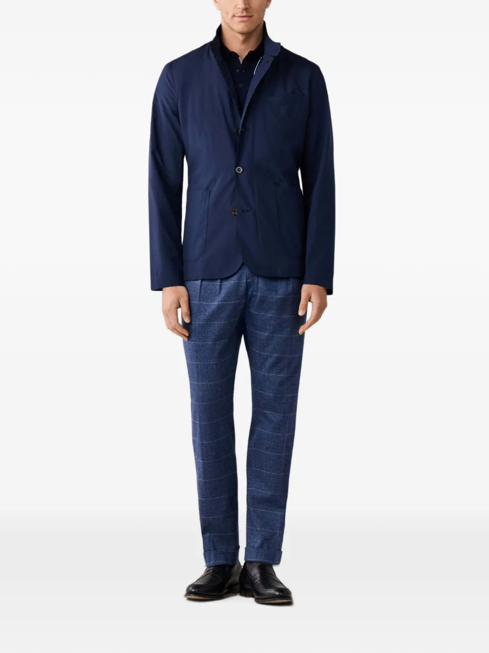 Hackett London Blazer met opstaande kraag Blauw