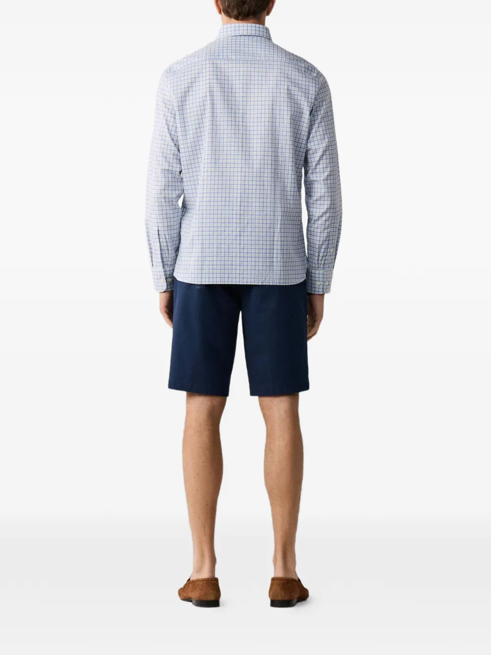 Hackett London Overhemd met brompton kraag en gingham ruit Groen