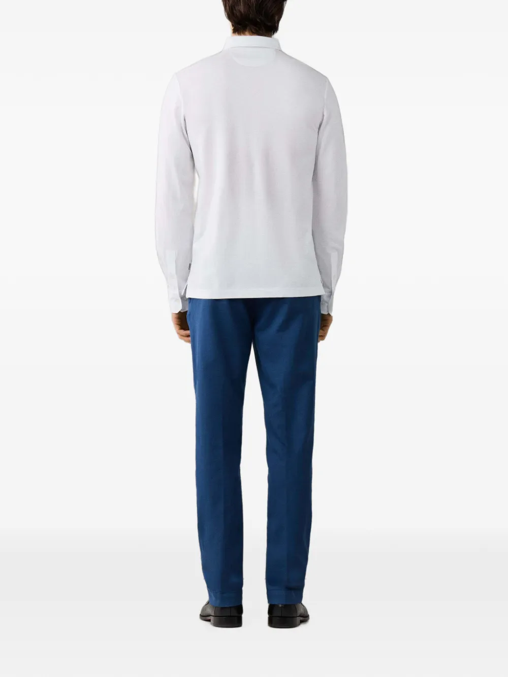 Hackett London Poloshirt met lange mouwen Wit