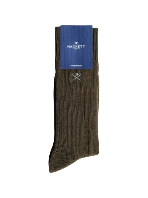 Hackett London ribbed-knit embroidered-logo socks