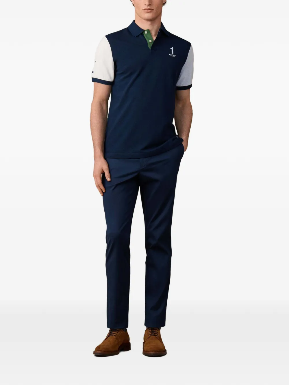 Hackett London Heritage poloshirt met colourblocking Blauw