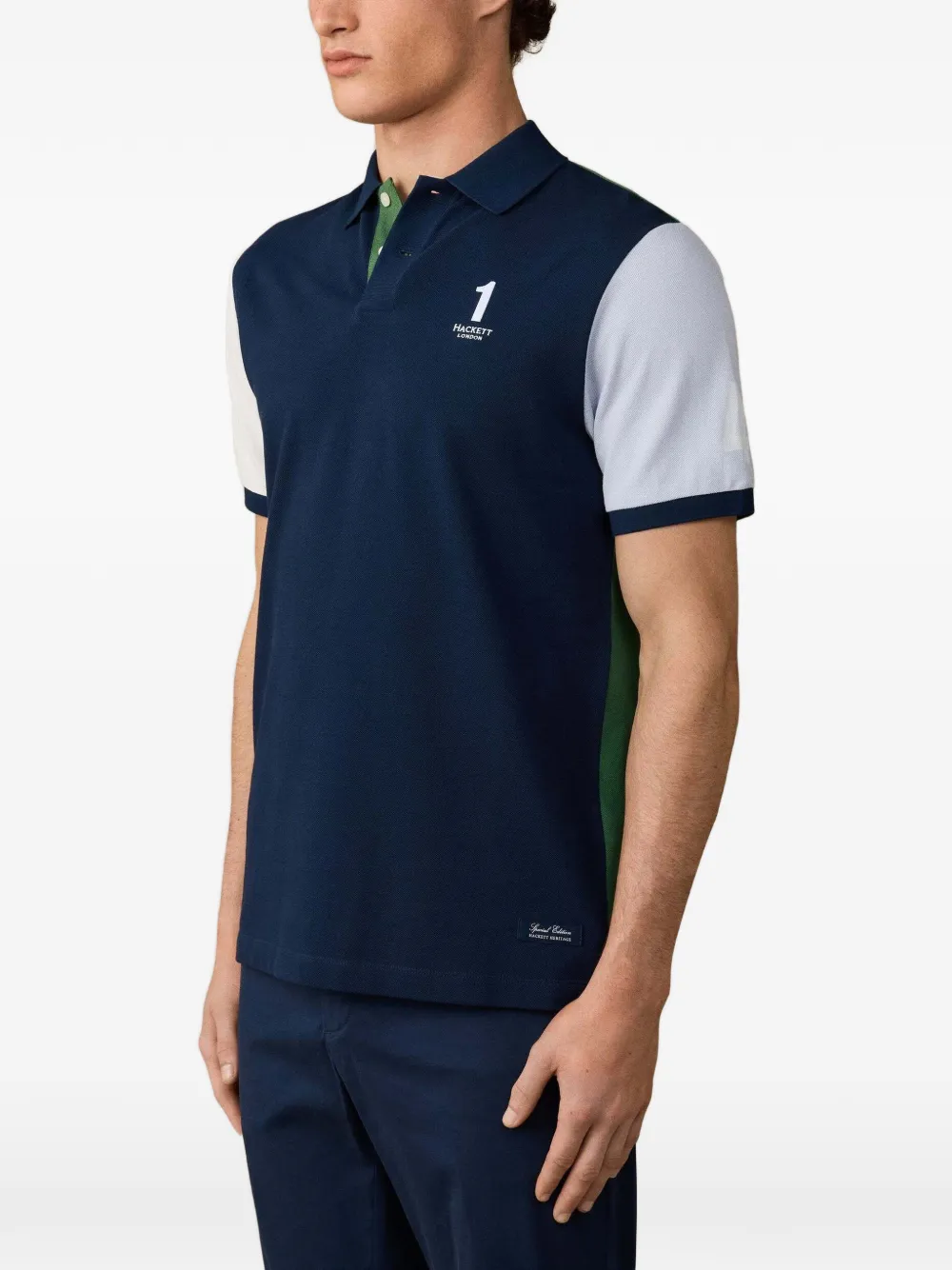 Hackett London Heritage poloshirt met colourblocking Blauw