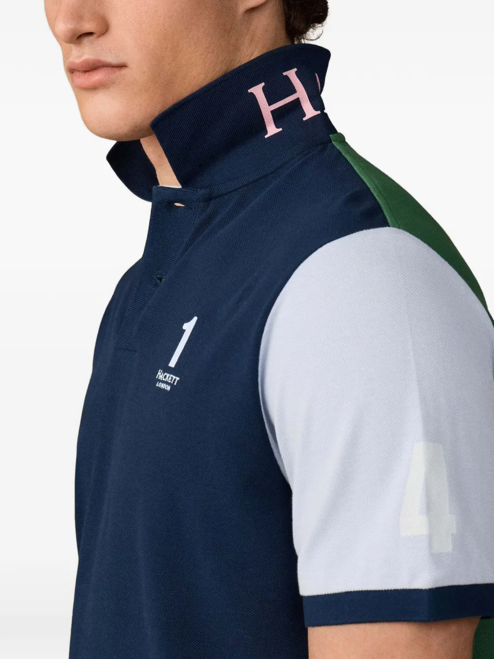 Hackett London Heritage poloshirt met colourblocking Blauw