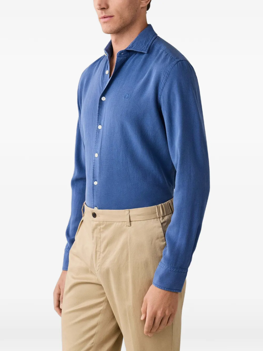 Hackett London Geverfd overhemd van katoen Blauw