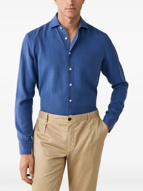 Hackett London garment-dyed textured cotton shirt