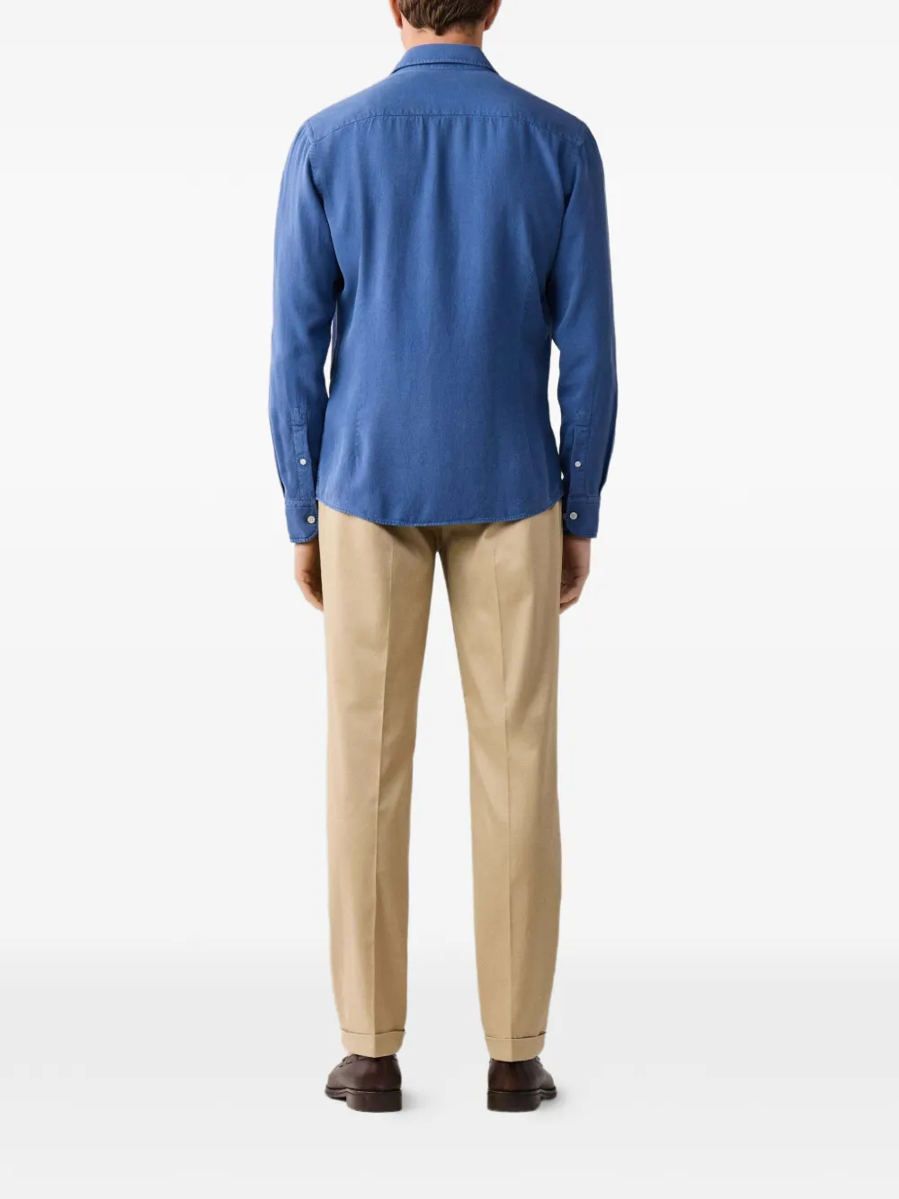 Hackett London Geverfd overhemd van katoen Blauw