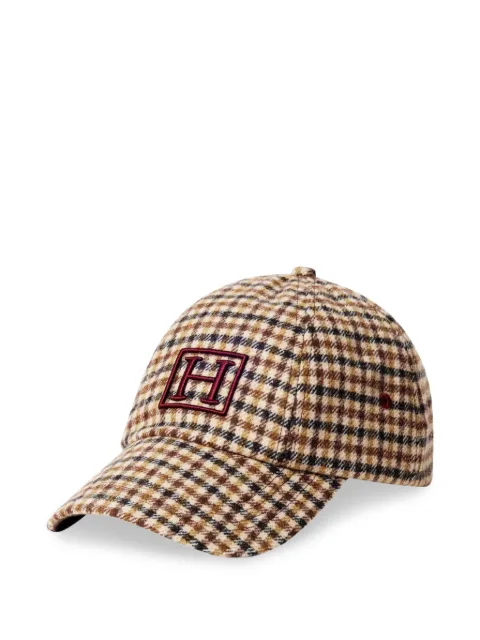 Hackett London check-pattern logo-embroidered cap