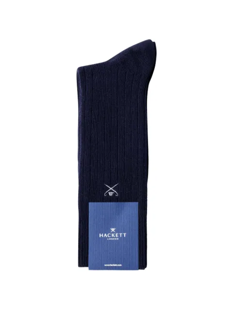 Hackett London ribbed-knit embroidered-logo socks
