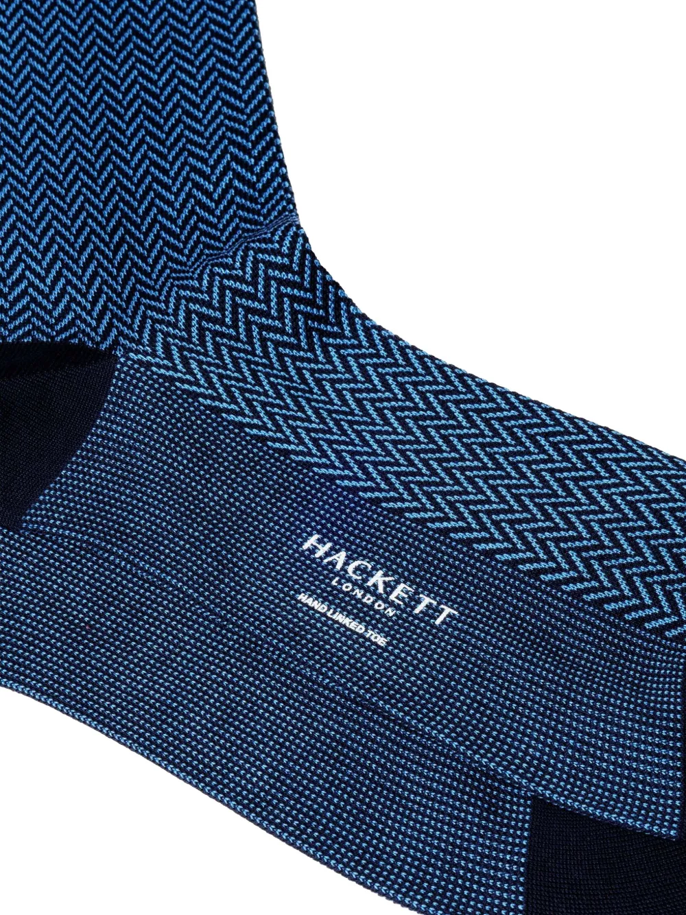 Hackett London Herringbone-pattern Socks In Blue