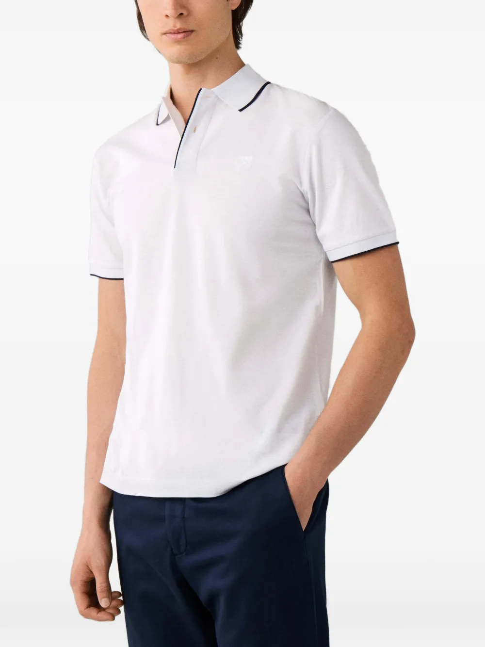 Hackett London Poloshirt met zijsplit Wit