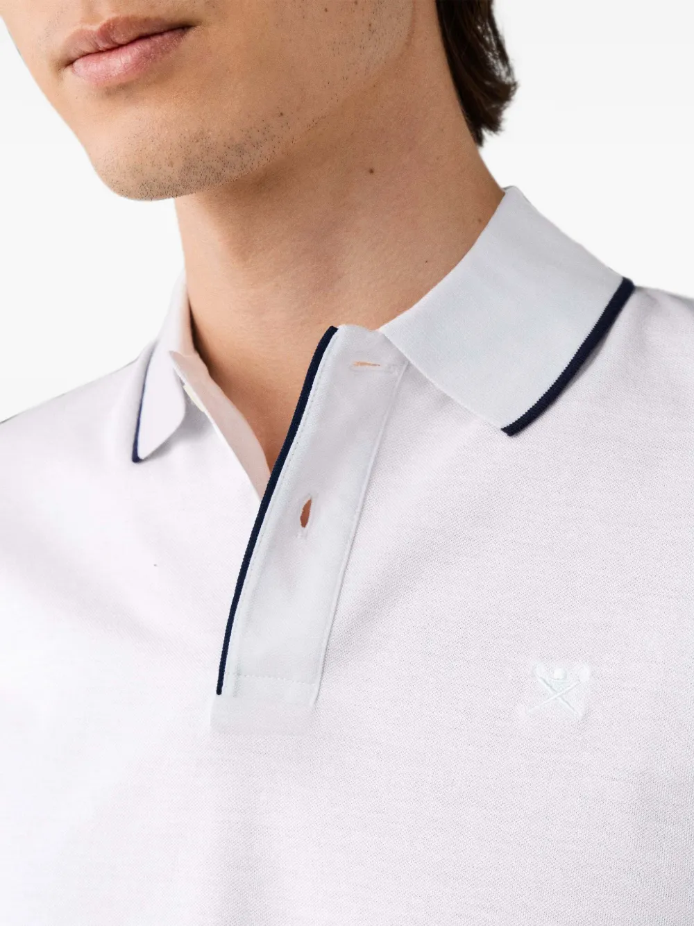 Hackett London Poloshirt met zijsplit Wit