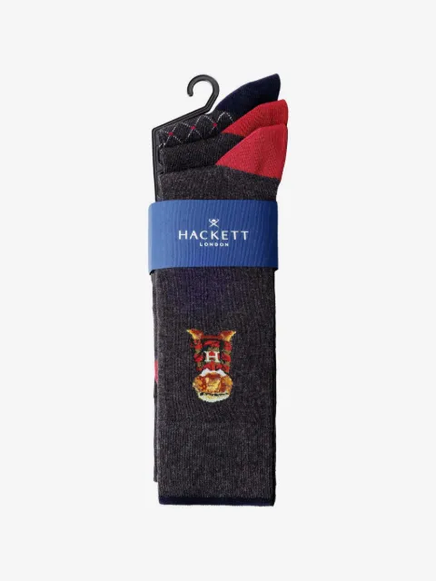 Hackett London Harry placement socks (pack of three)