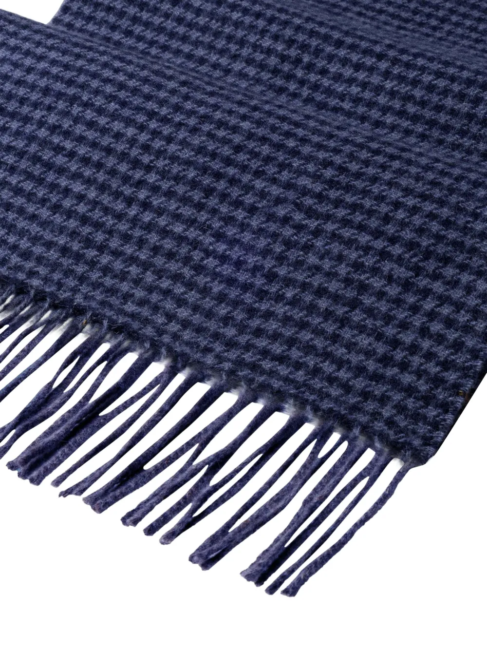 Hackett London Sjaal met pied-de-poule print en franje Blauw