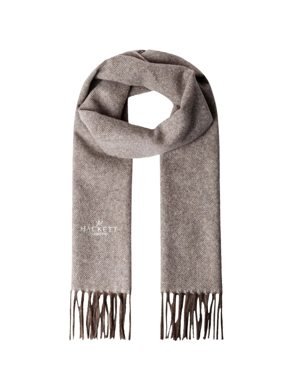 Hackett London twill fringe-trimmed scarf · One Size