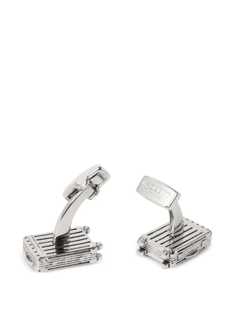 Hackett London Manchetknopen met kofferpatroon Zilver
