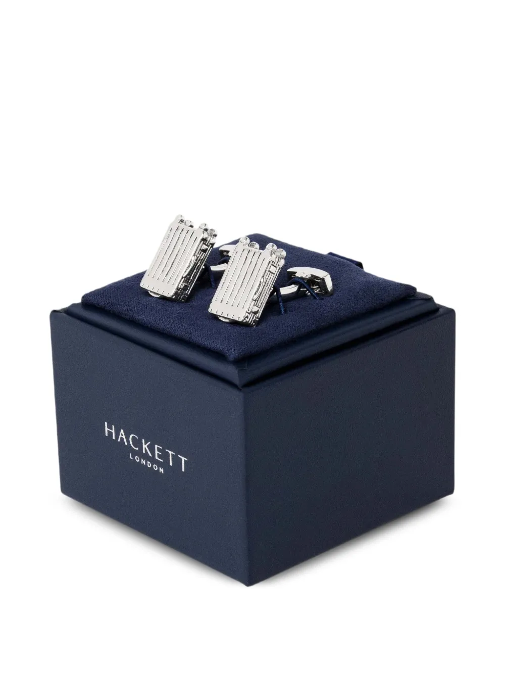Hackett London Manchetknopen met kofferpatroon Zilver