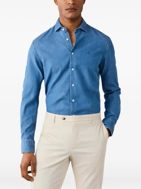 Hackett London Kent cutaway-collar denim shirt