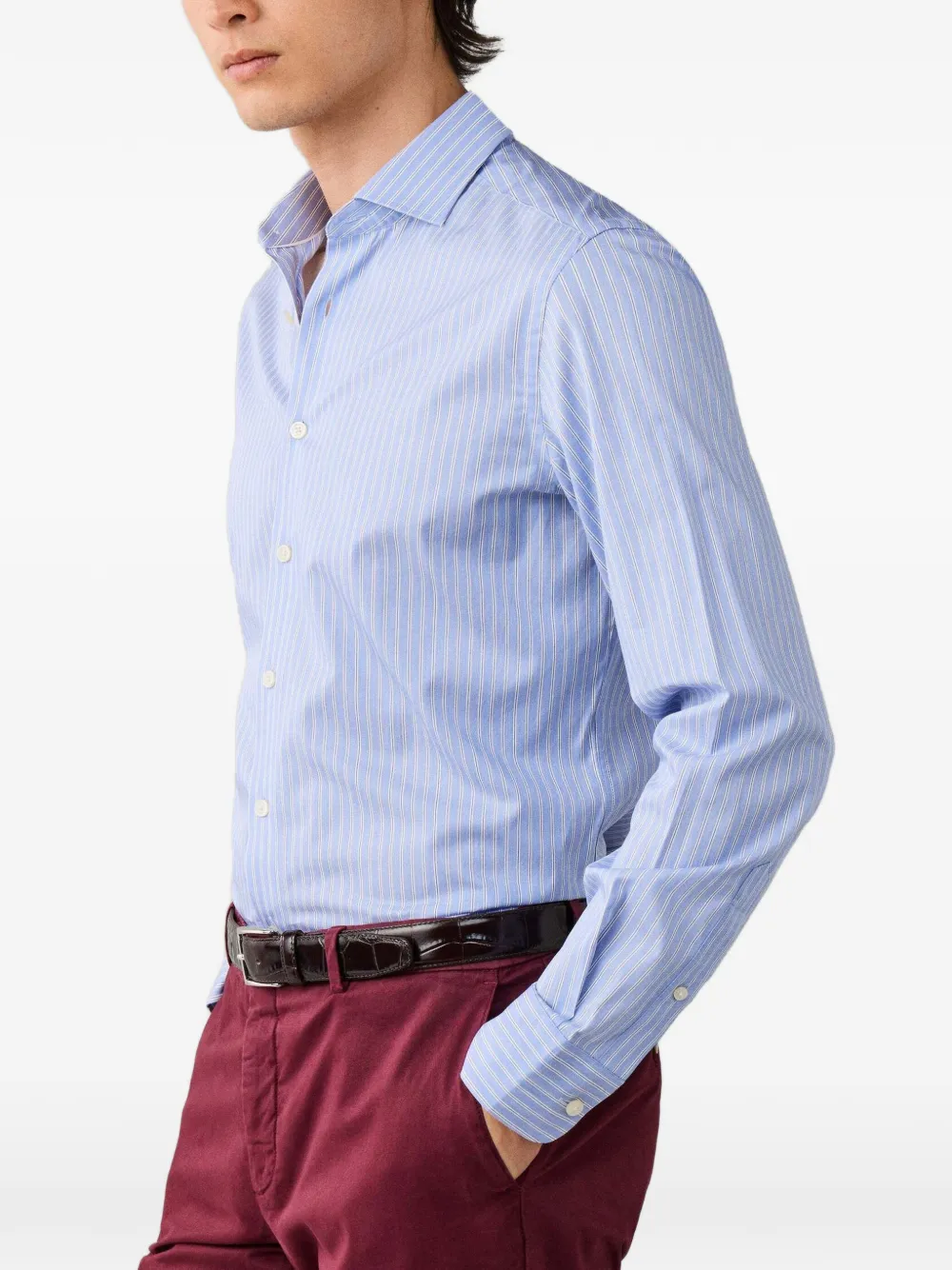 Hackett London Twill gestreept overhemd Blauw