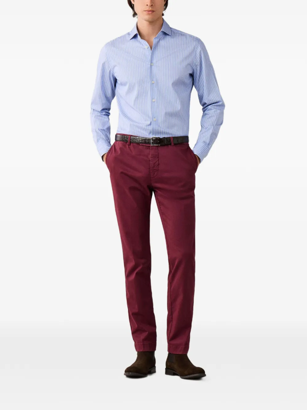 Hackett London Twill gestreept overhemd Blauw