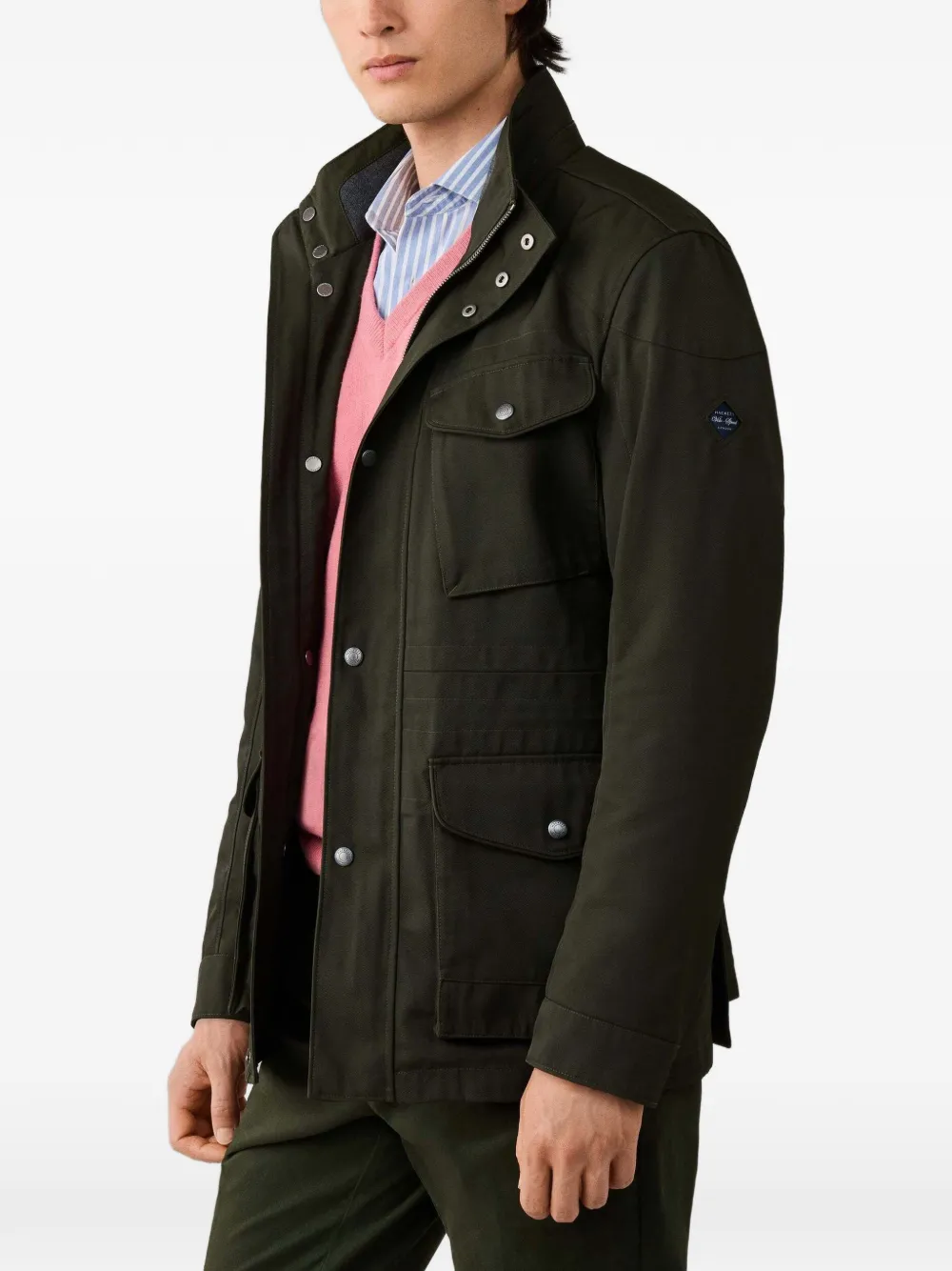 Hackett London Velospeed jack met zakdetail Groen