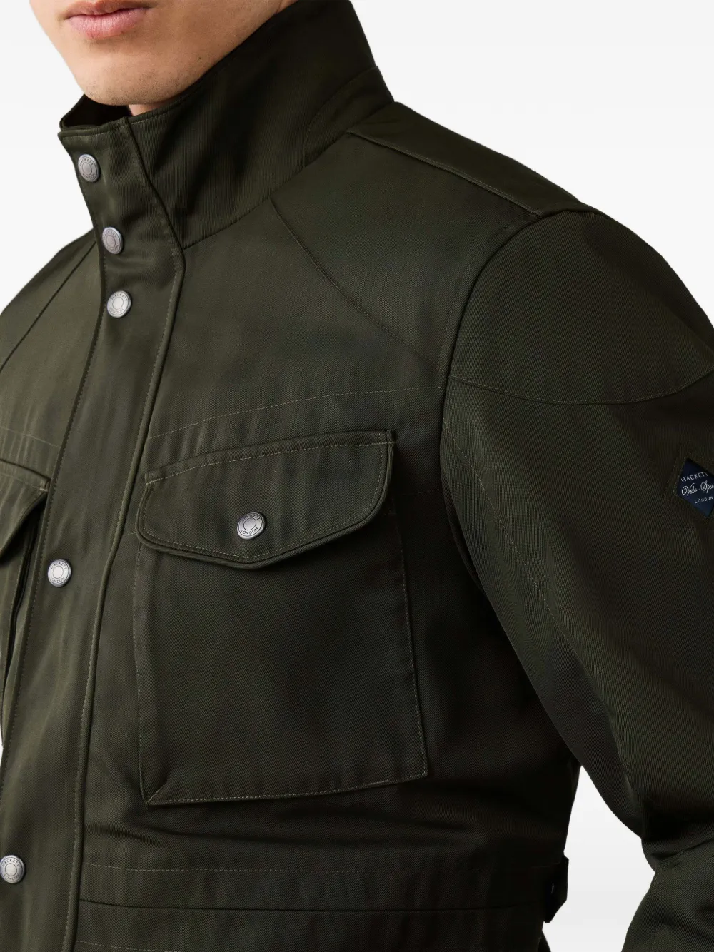 Hackett London Velospeed jack met zakdetail Groen