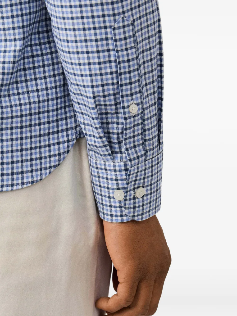 Hackett London Overhemd met brompton kraag en gingham ruit Blauw