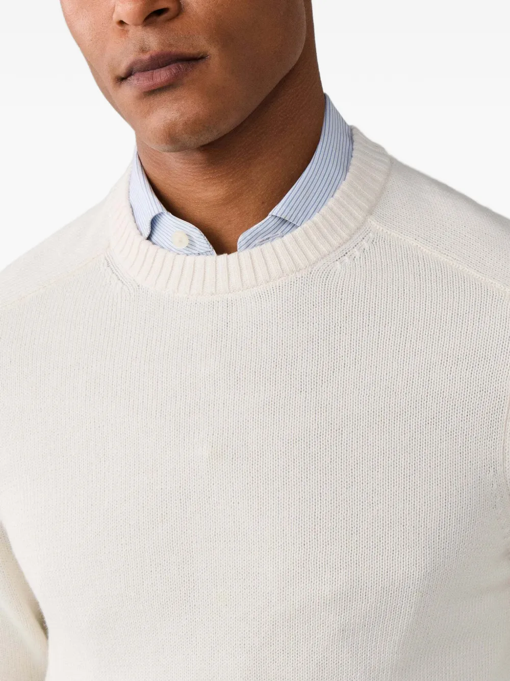 Hackett London Saddle Crew katoenen sweater Wit