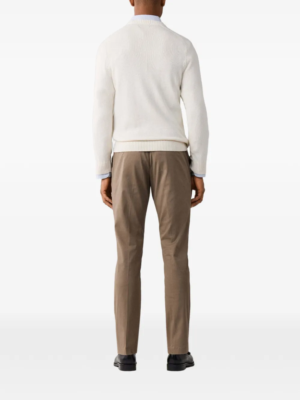 Hackett London Saddle Crew katoenen sweater Wit
