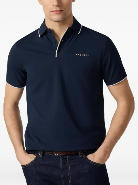 Hackett London playera tipo polo bordada con ribete en punta