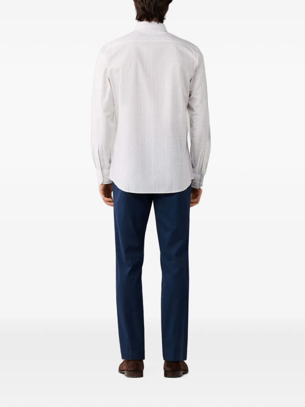 Hackett London Geruit overhemd Wit